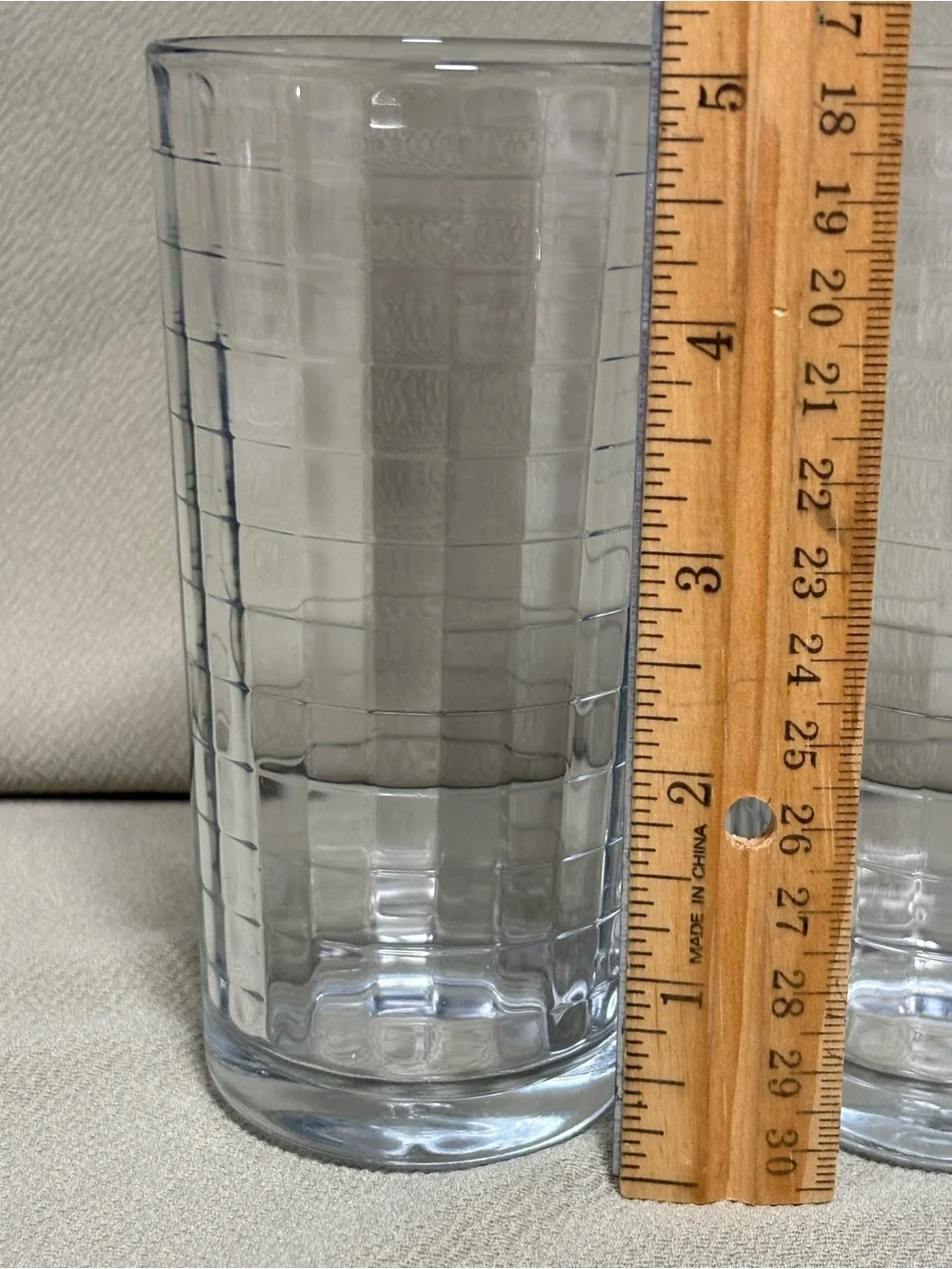 Pasabahce Block Optic Windowpane 8 oz Juice Drinking Glasses Set of 4 - EUC